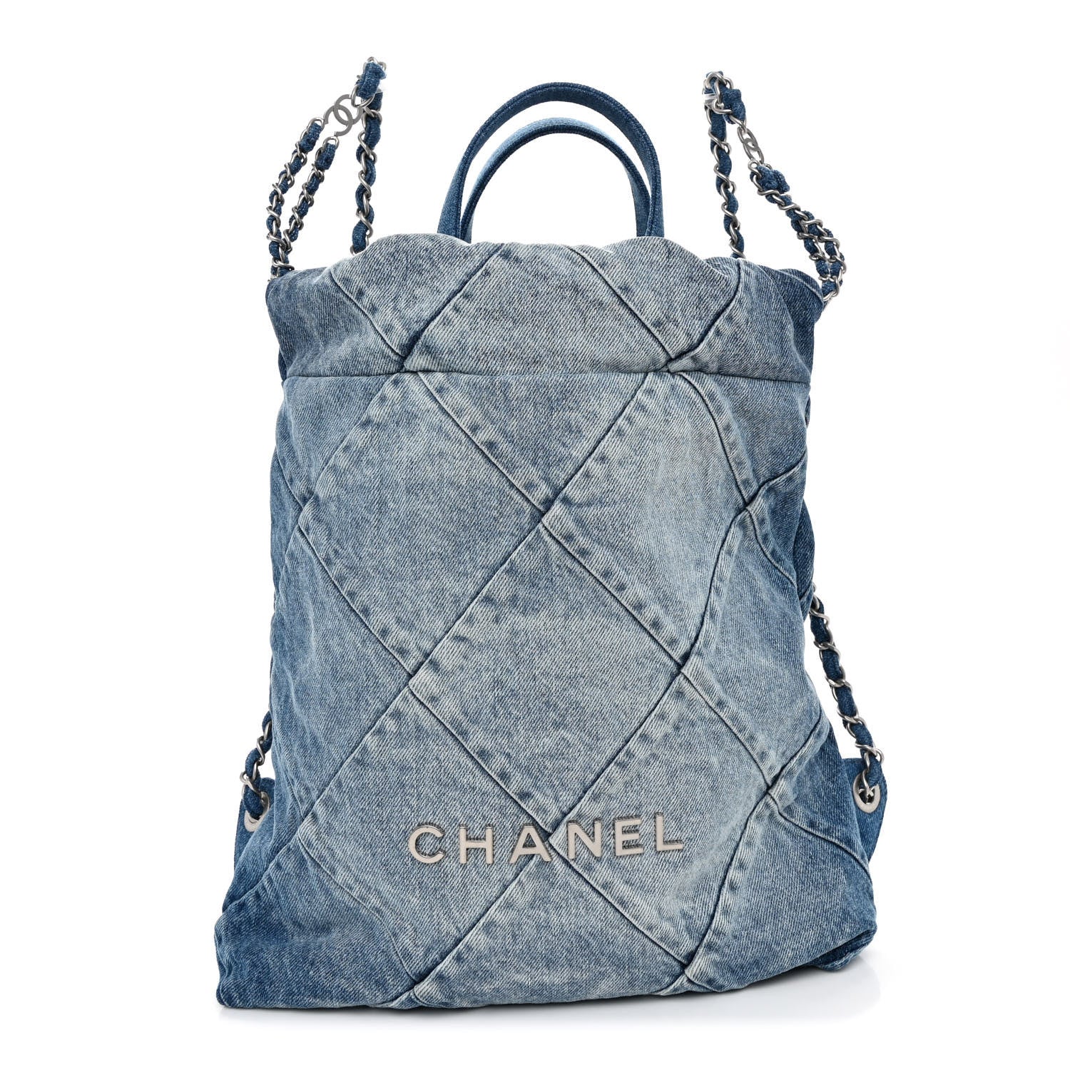 Chanel Denim Quilted Chanel 22 Backpack Blue 1 of 10
