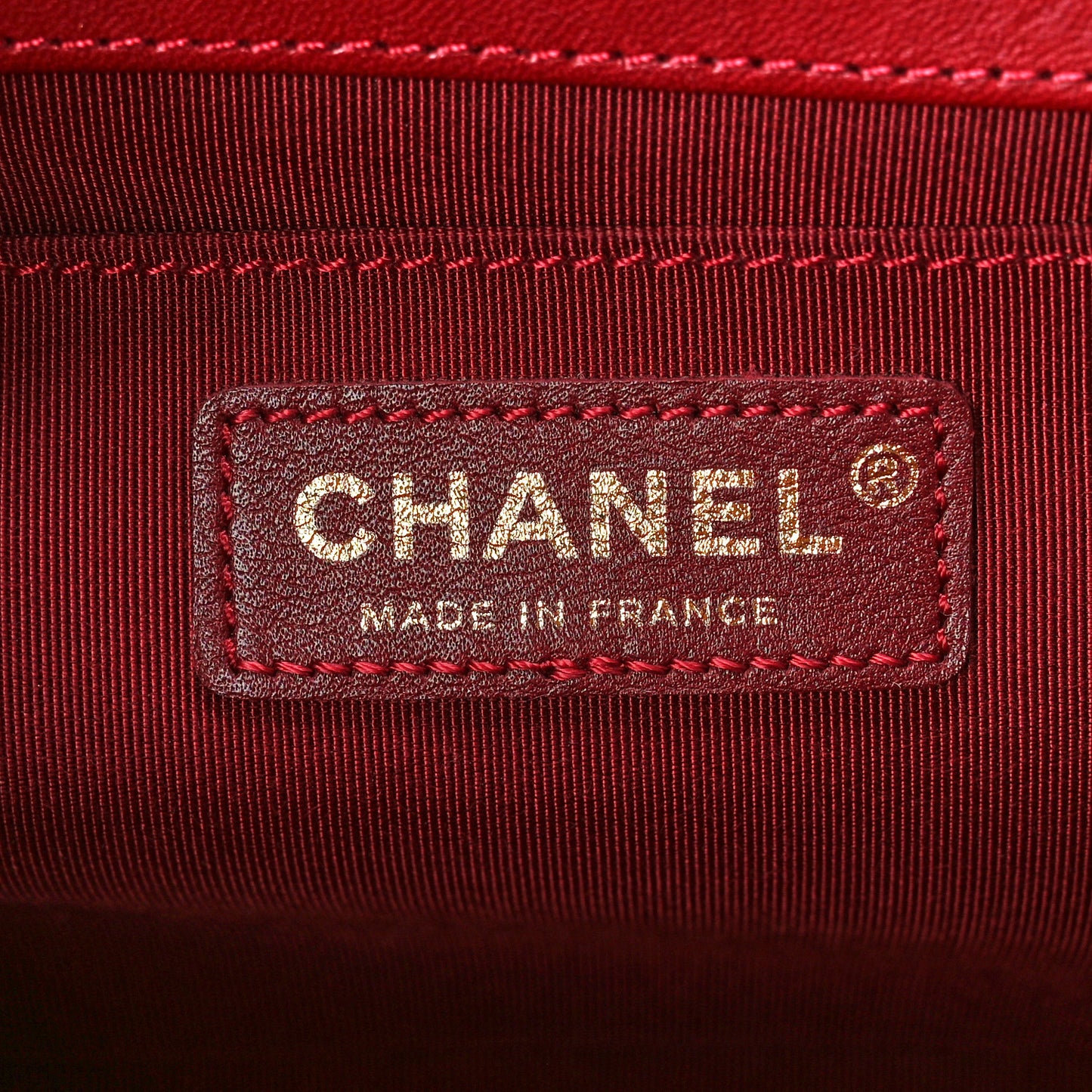 Lambskin Quilted Medium Boy Flap Dark Red