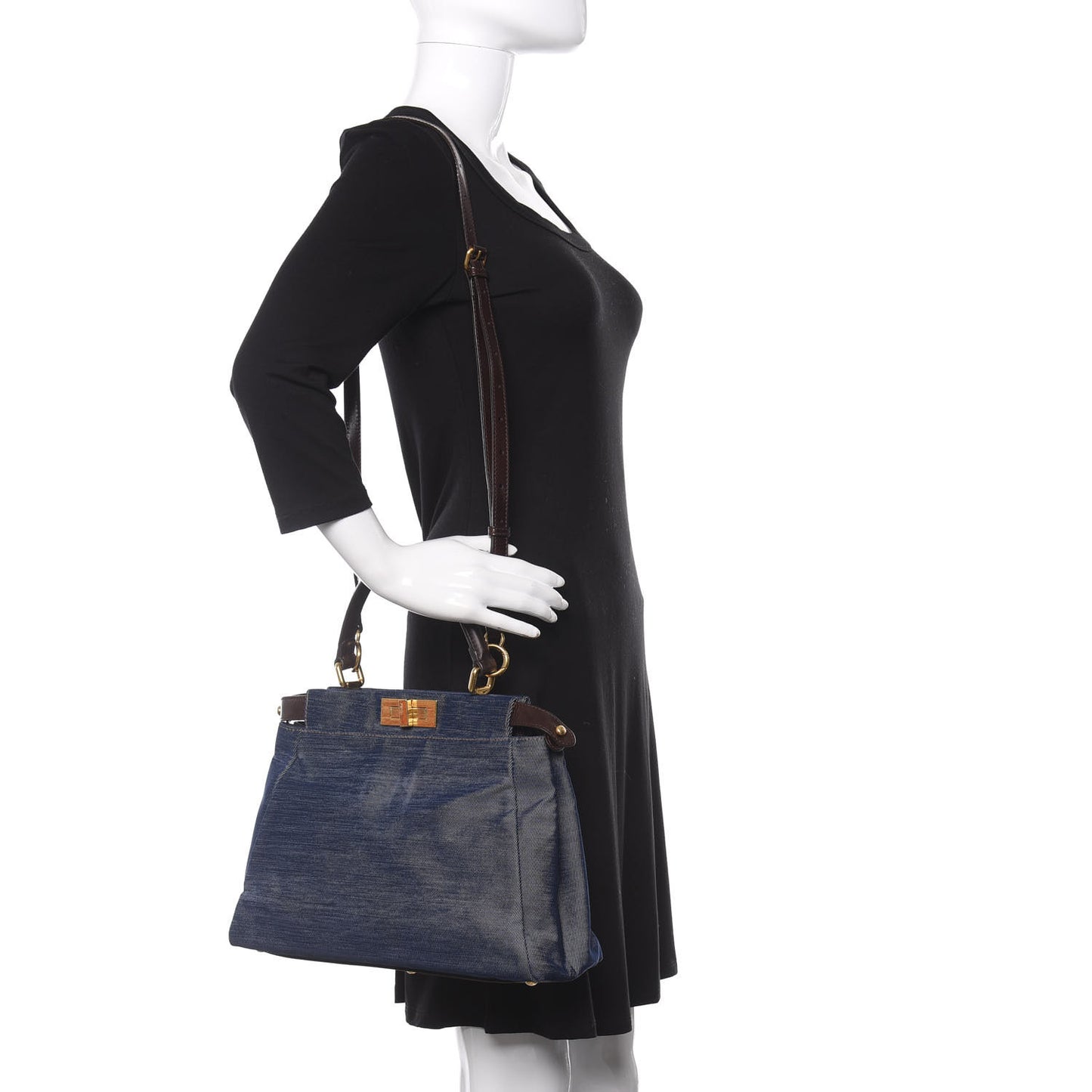 Denim Medium Peekaboo Iconic Satchel Blue