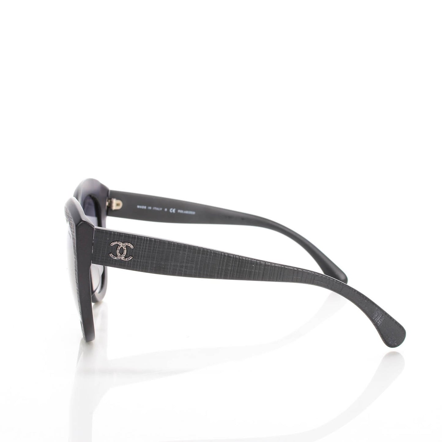 Tweed Effect CC Polarized Butterfly Signature Sunglasses 5332-A Black