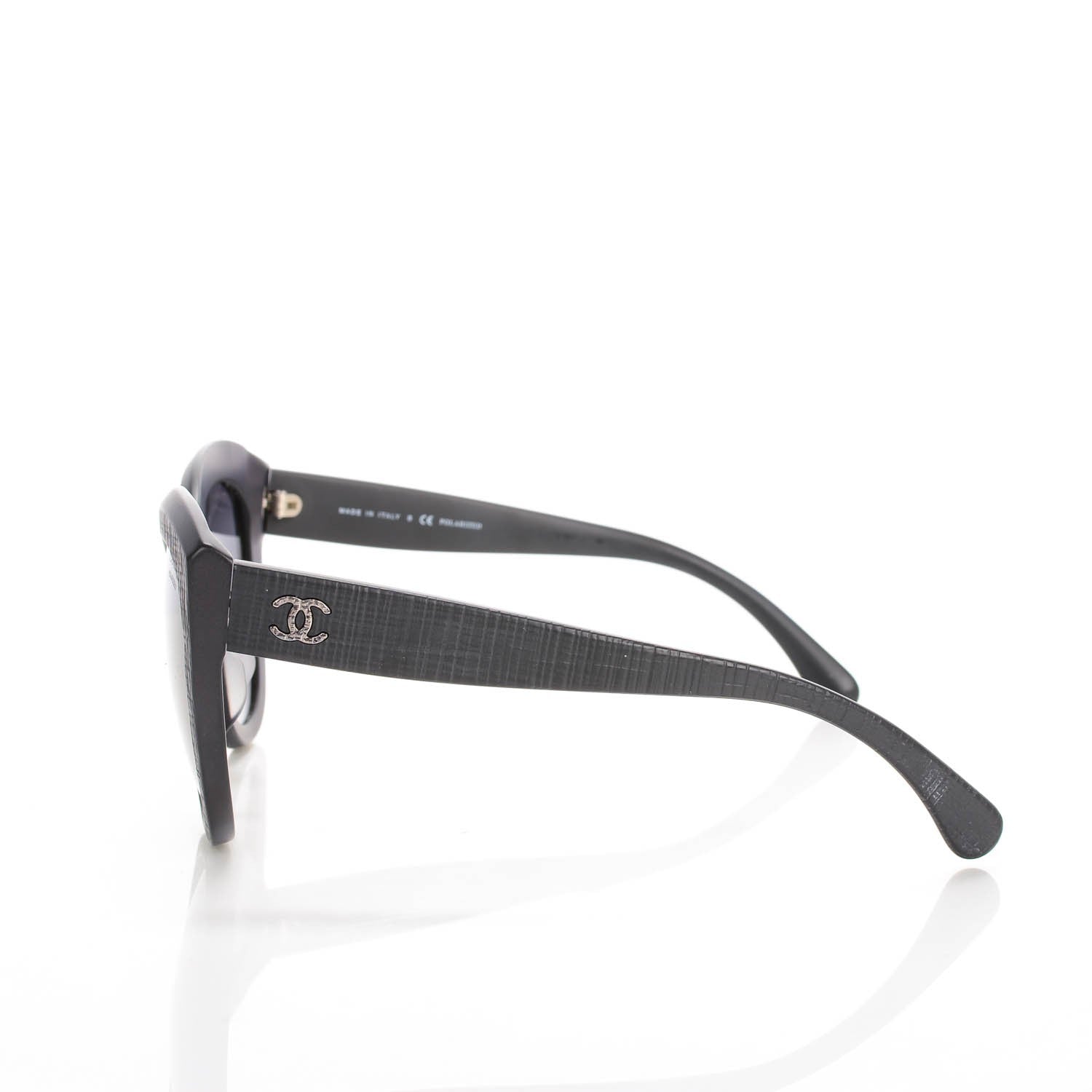 Chanel Tweed Effect CC Polarized Butterfly Signature Sunglasses 5332-A Black 2 of 6
