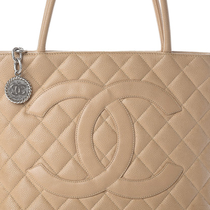 Chanel Caviar Quilted Medallion Tote Beige 9 of 9