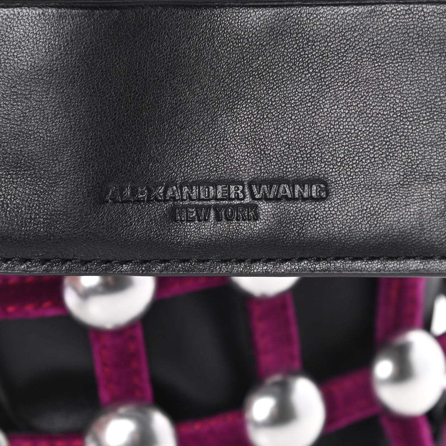 Velvet Embellished Mini Roxy Bucket Bag Magenta