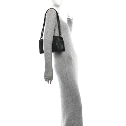 Chanel Calfskin Chevron Quilted Medium Boy Flap Black 2 of 14