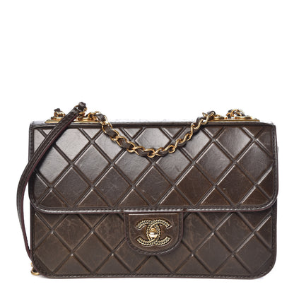 Chanel Calfskin Embossed Medium Flap Brown 1 of 11