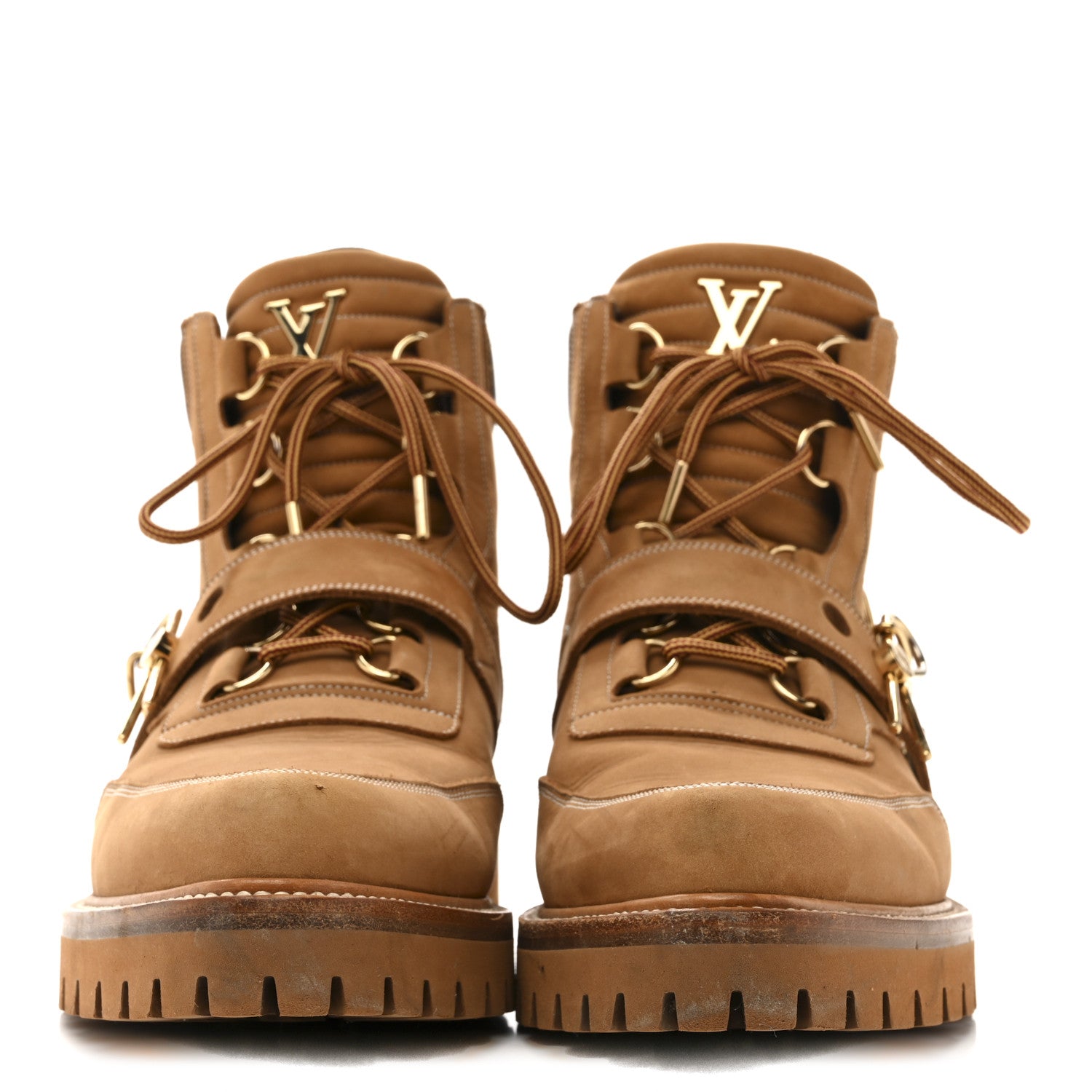 Louis Vuitton Suede Calfskin Monogram Mens Creeper Ankle Boots 9.5 Beige 3 of 11