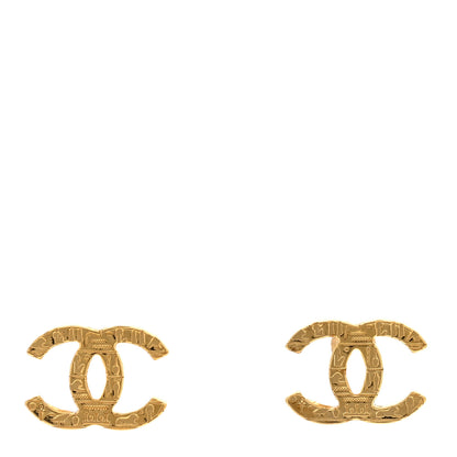 Chanel Metal Scarab CC Clip On Earrings Gold 1 of 4