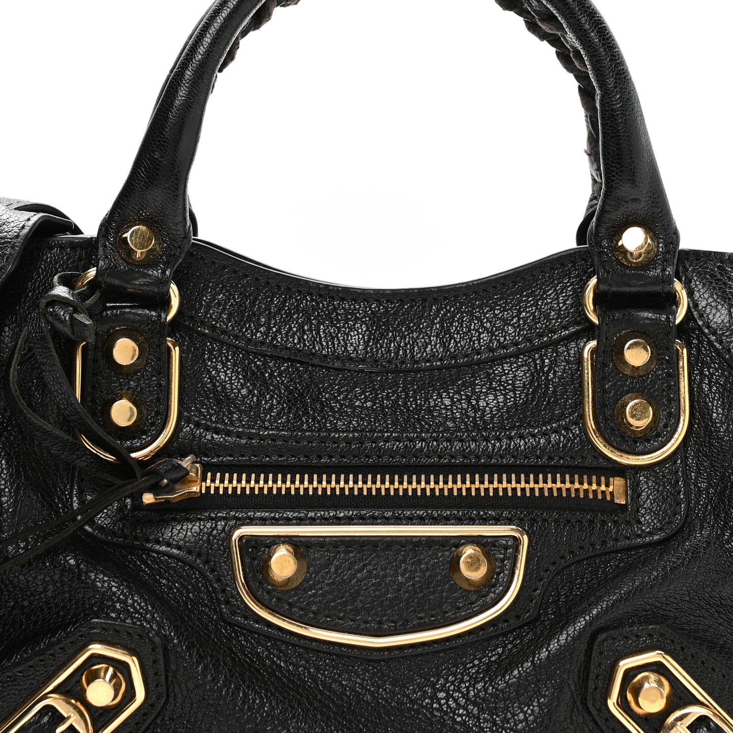 Chevre Gold Metallic Edge Hardware Mini City Black