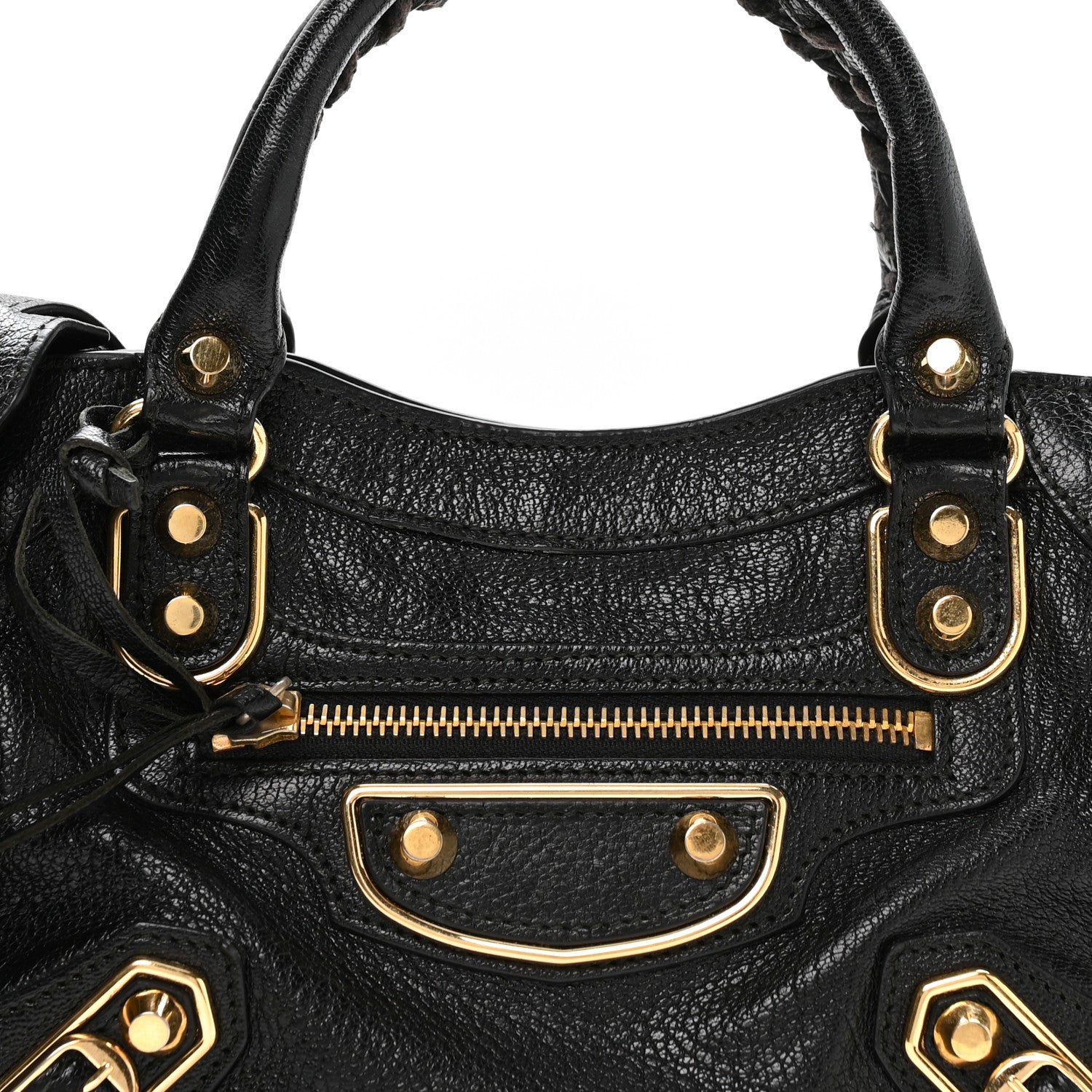Balenciaga Chevre Gold Metallic Edge Hardware Mini City Black 9 of 12