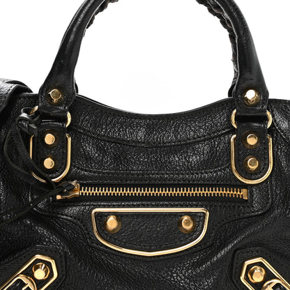 Balenciaga Chevre Gold Metallic Edge Hardware Mini City Black 9 of 12