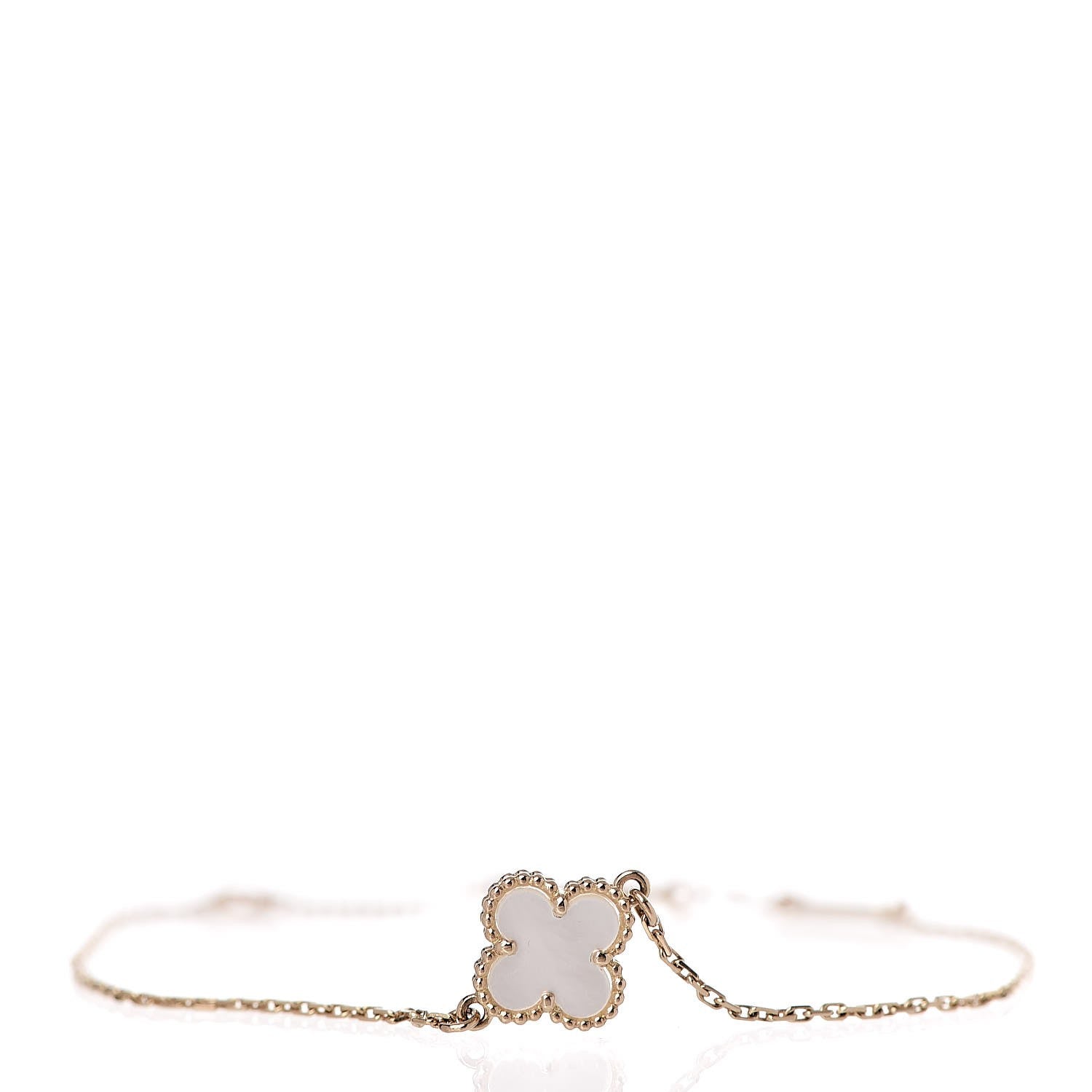 Van Cleef & Arpels 18K Yellow Gold Mother of Pearl Sweet Alhambra Bracelet 1 of 15