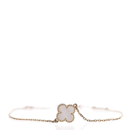 Van Cleef & Arpels 18K Yellow Gold Mother of Pearl Sweet Alhambra Bracelet 1 of 15
