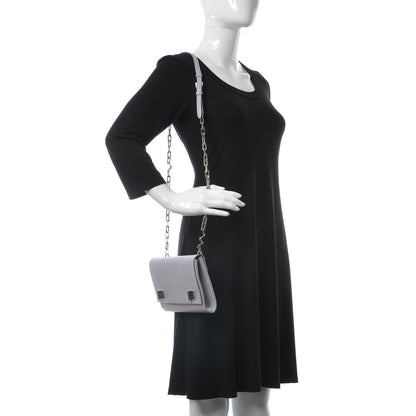 Prada Saffiano Cuir Twist Lock Chain Flap Crossbody Bag Glicine 1 of 10