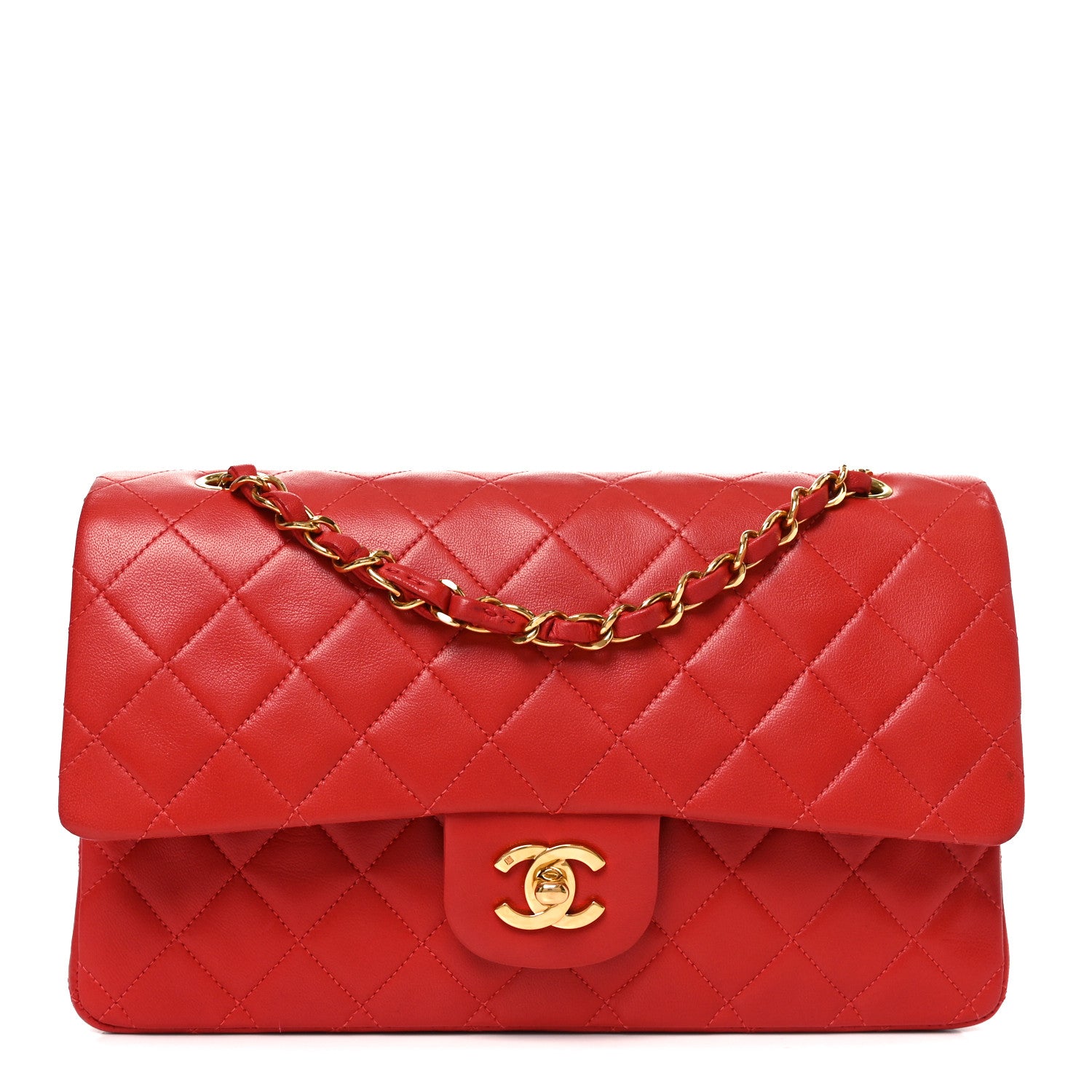 Chanel Lambskin Quilted Medium Double Flap Red 1 of 11