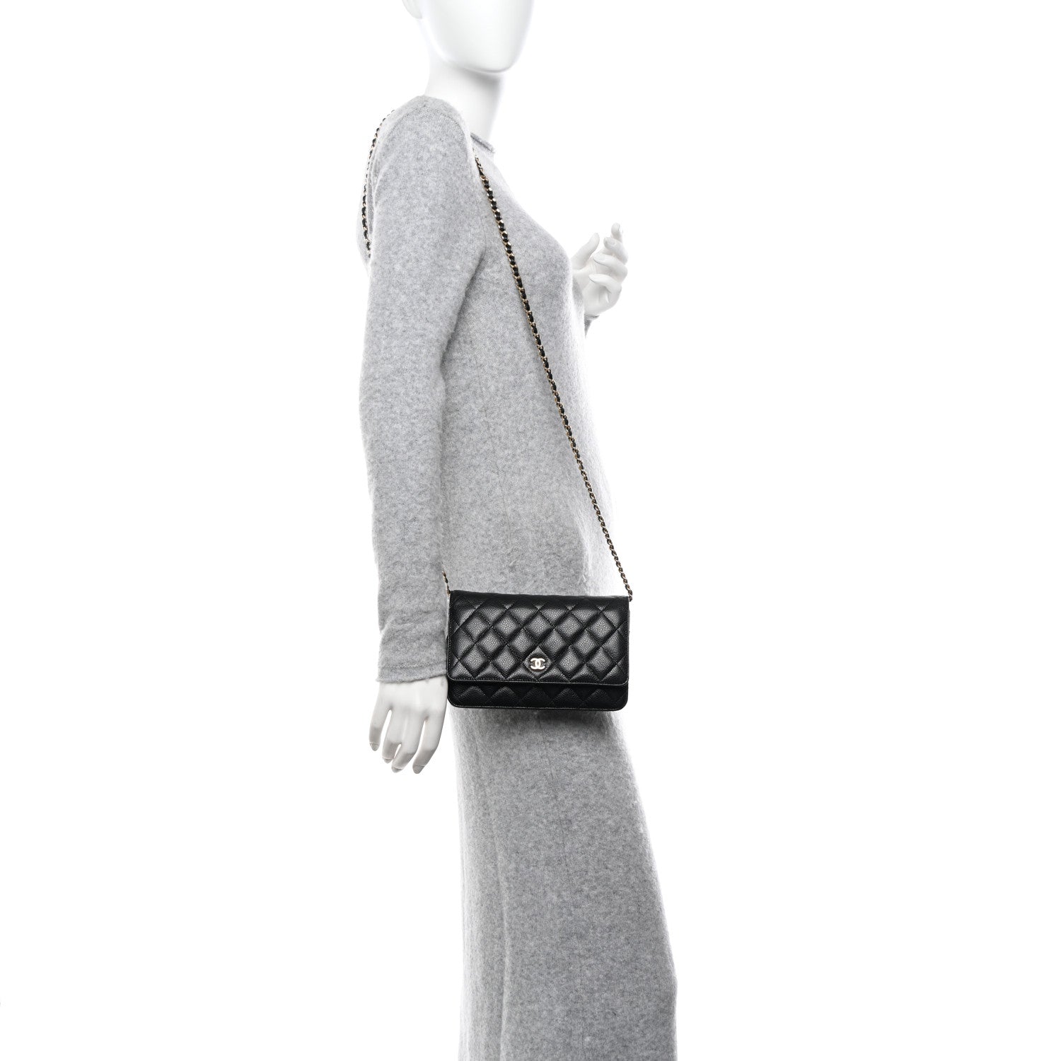 Chanel Caviar Quilted Wallet on Chain WOC Black 2 of 11