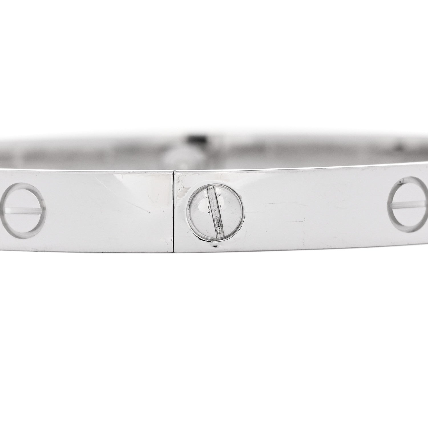 Cartier 18K White Gold 4 Diamond Love Bracelet 19 4 of 9