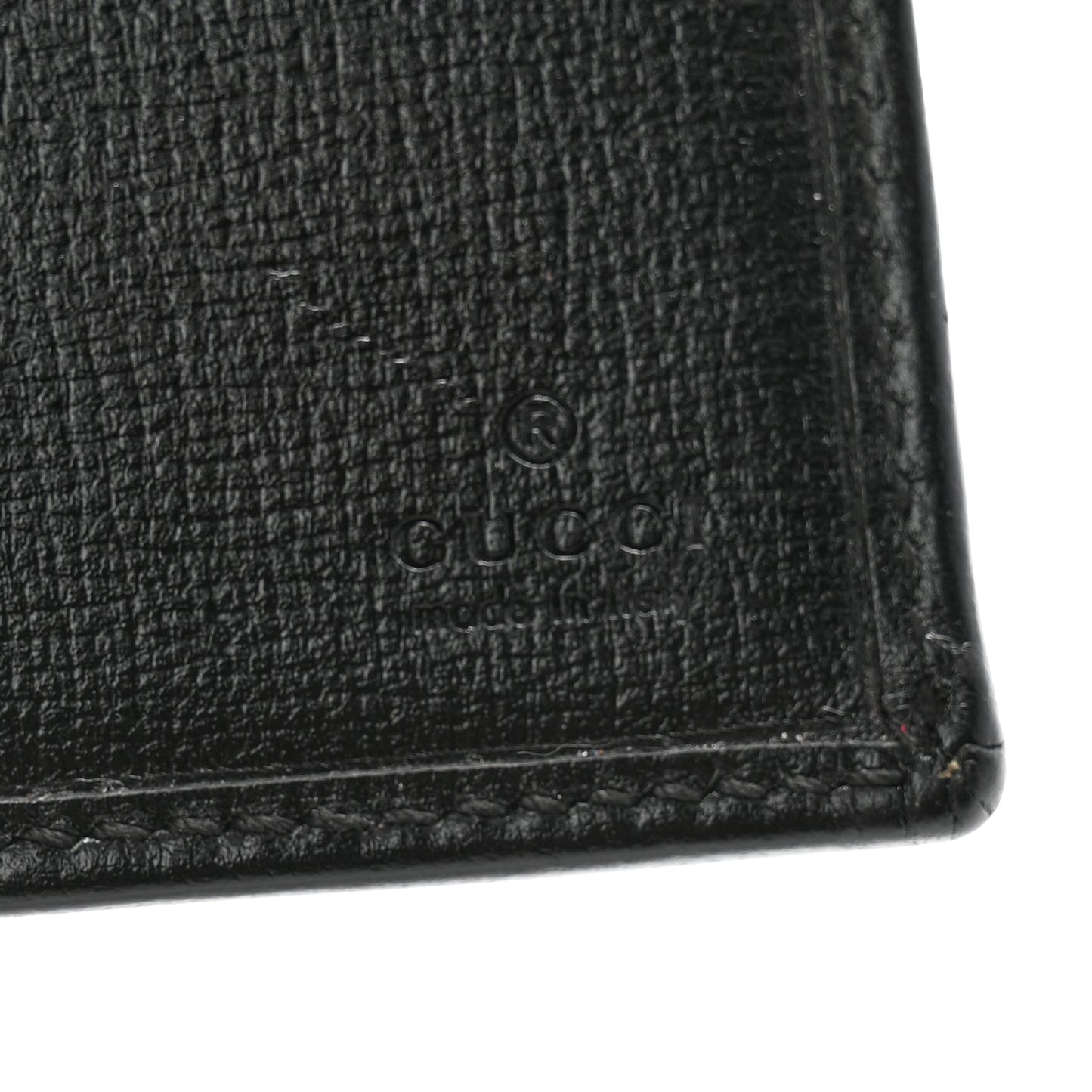 GG Supreme Monogram Textured Calfskin Retro Interlocking G Passport Case Black Grey
