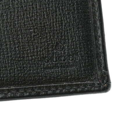 Gucci GG Supreme Monogram Textured Calfskin Retro Interlocking G Passport Case Black Grey 6 of 10