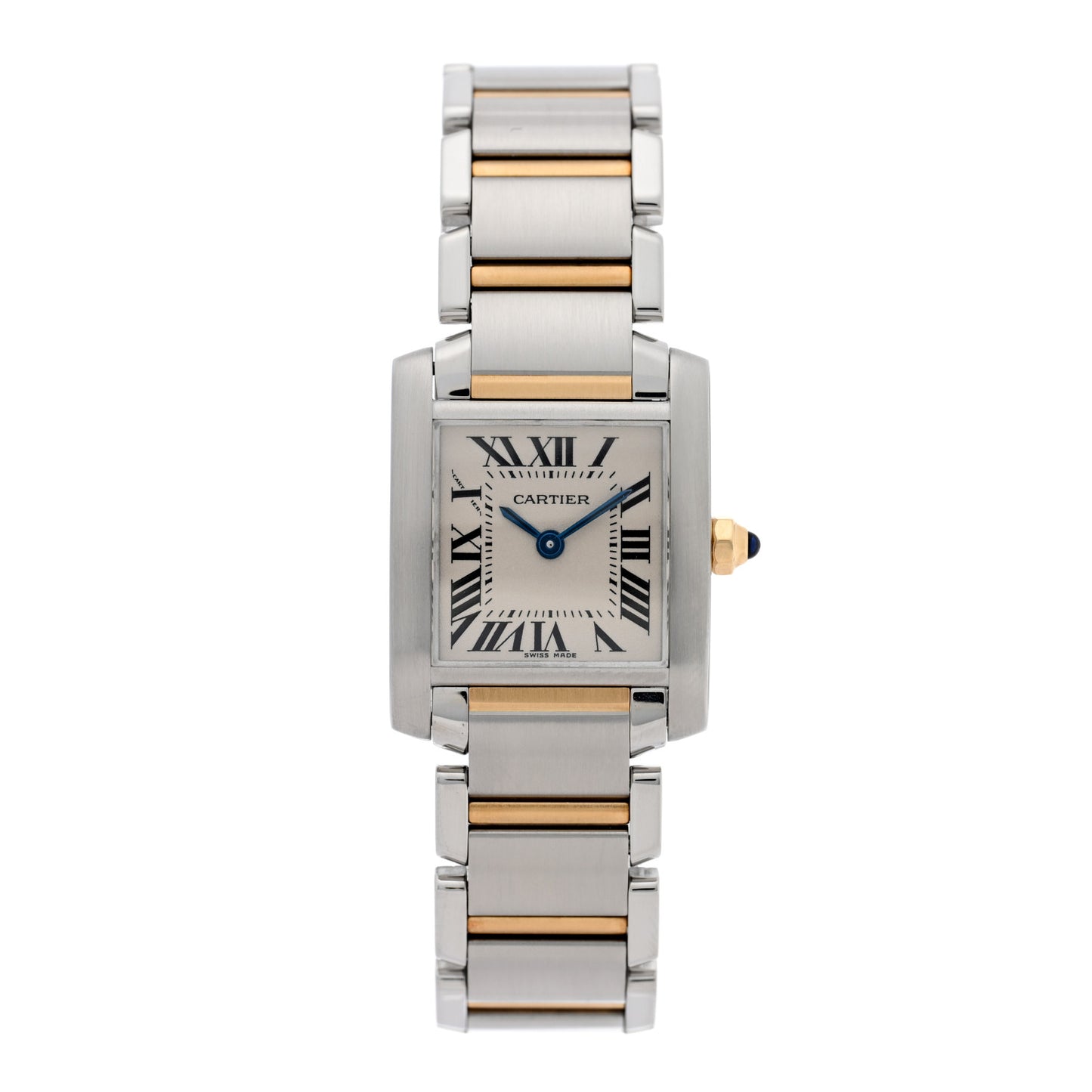 Stainless Steel 18K Yellow Gold 20mm Tank Francaise Quartz Watch