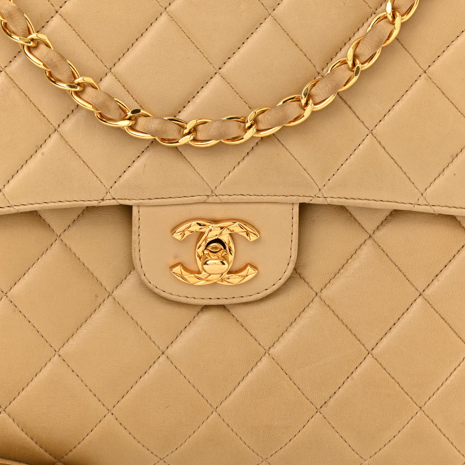 Chanel Lambskin Quilted Flap Camera Case Beige Clair 8 of 10
