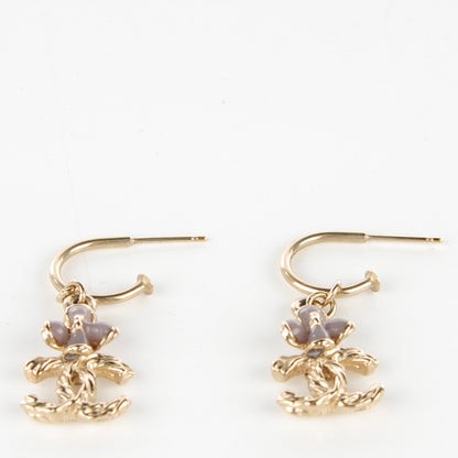 Chanel Flower Twisted CC Dangle Earrings Gold 3 of 4