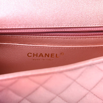 Chanel Metallic Lambskin Quilted Ombre Mini Rectangular Flap Pink 6 of 10