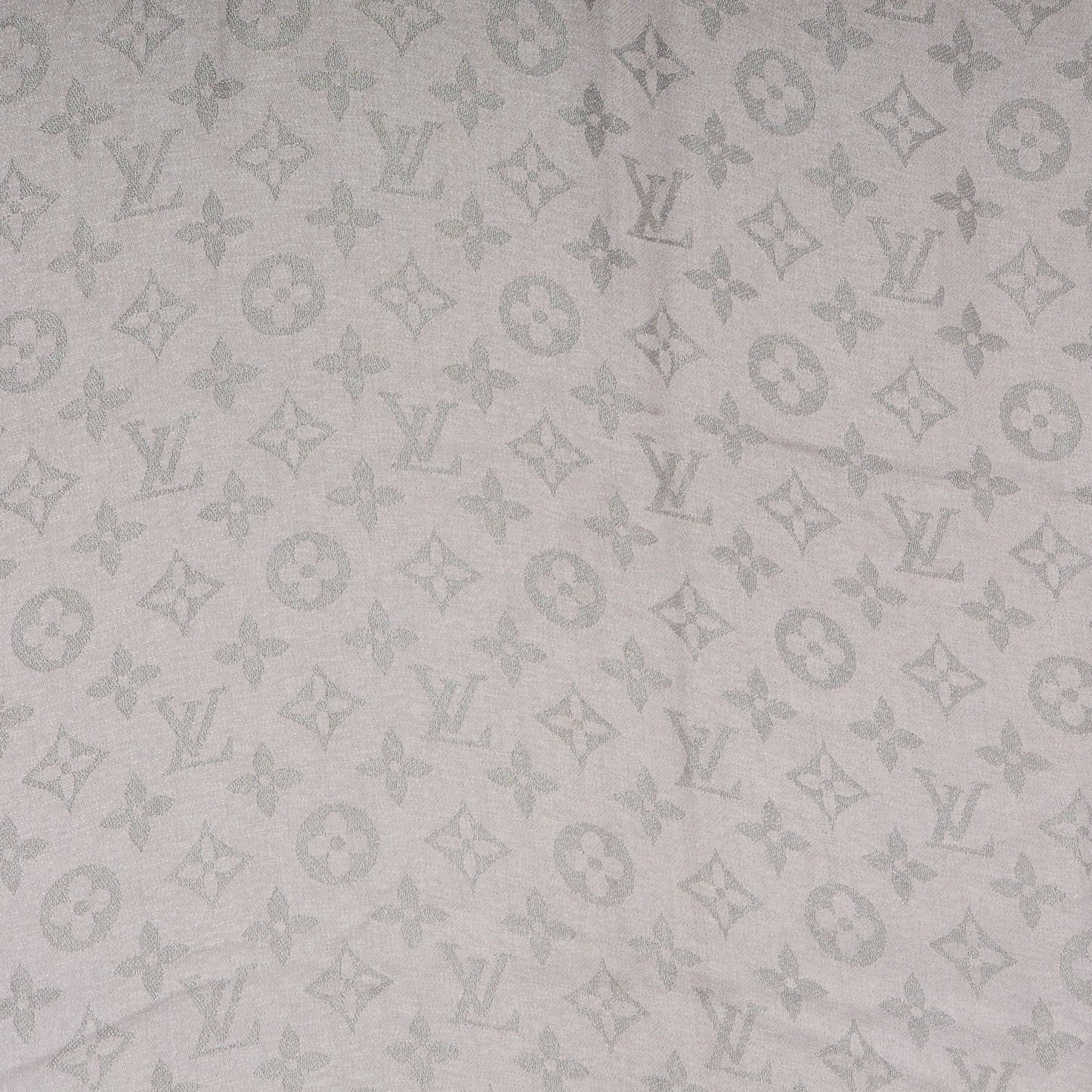 Silk Lurex Wool Monogram Shine Shawl Pearl Grey