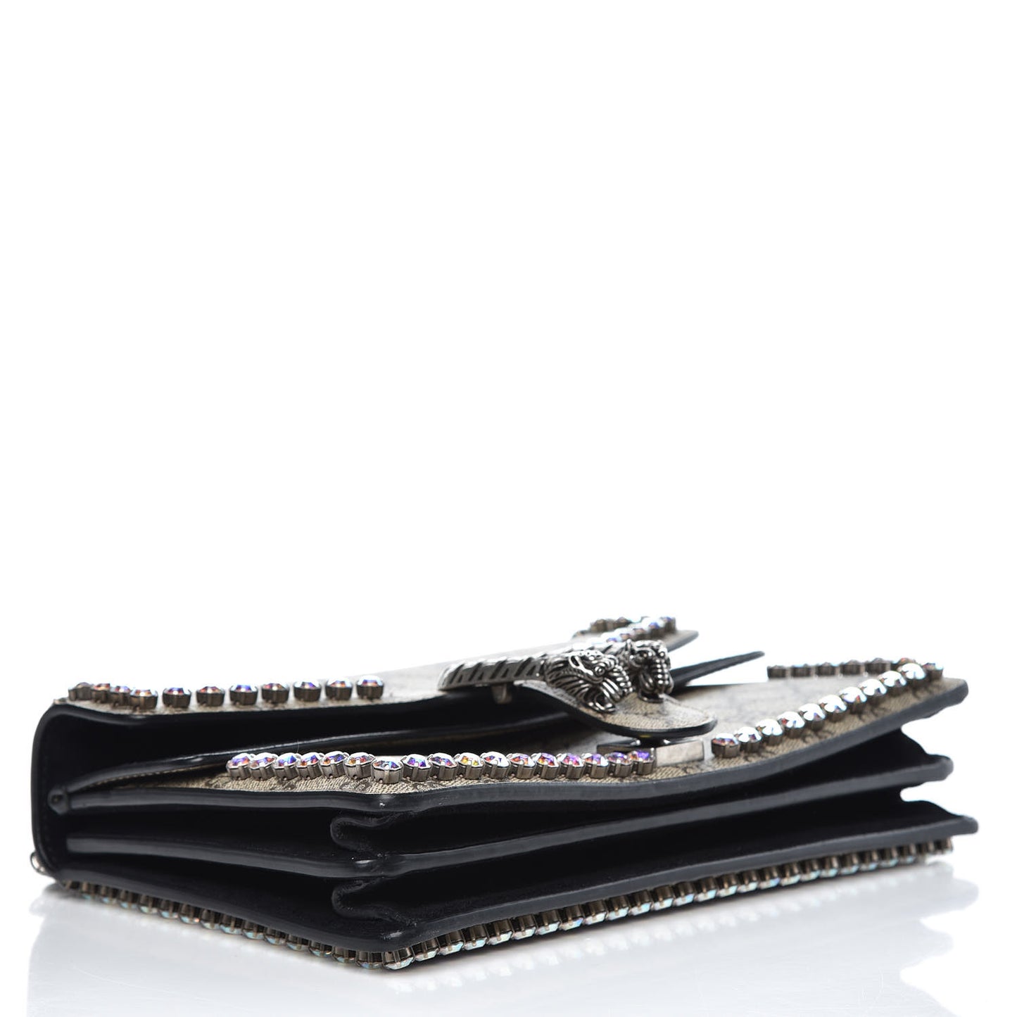 GG Supreme Monogram Crystal Small Dionysus Shoulder Bag Black