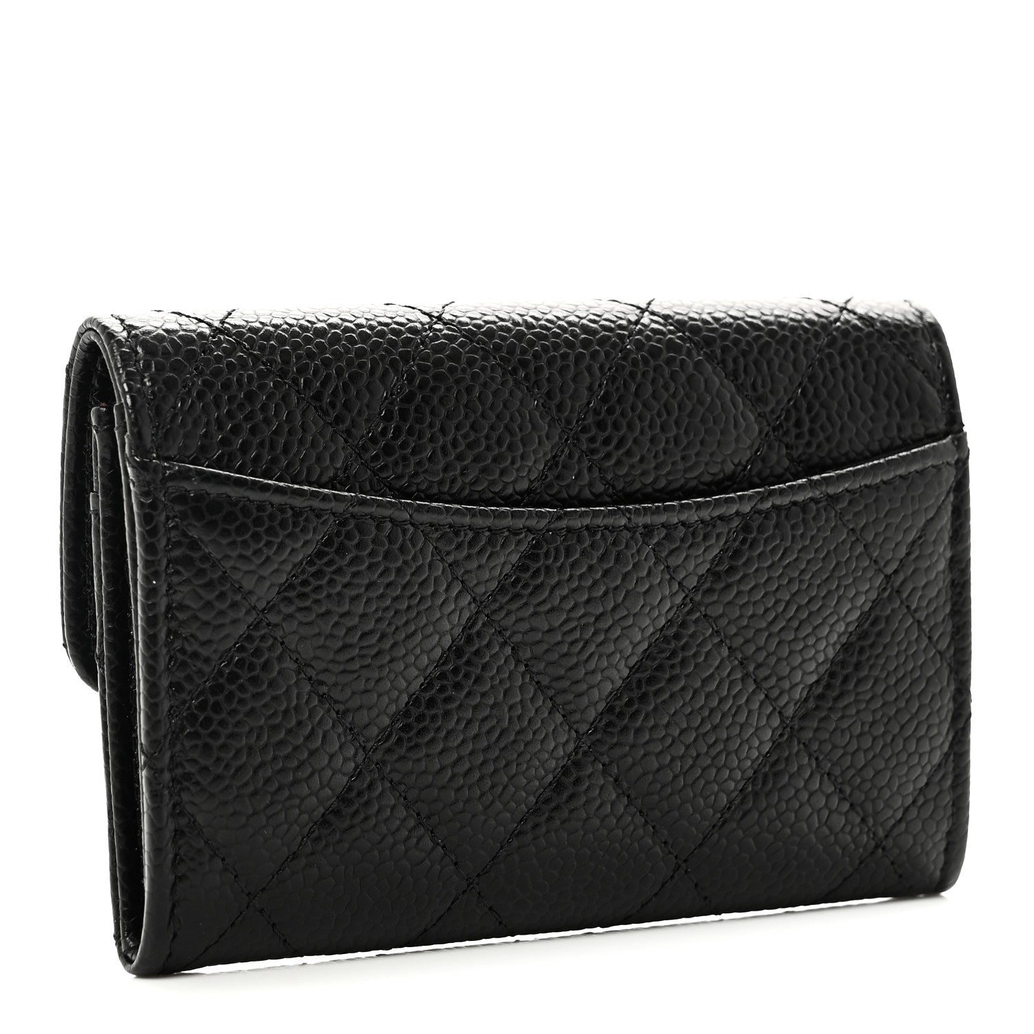 Chanel Caviar Quilted Flap Card Holder Wallet Black 3 of 9