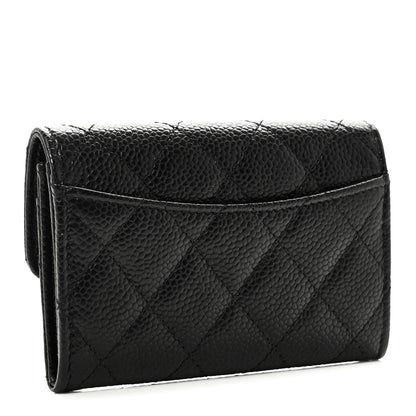 Chanel Caviar Quilted Flap Card Holder Wallet Black 3 of 9