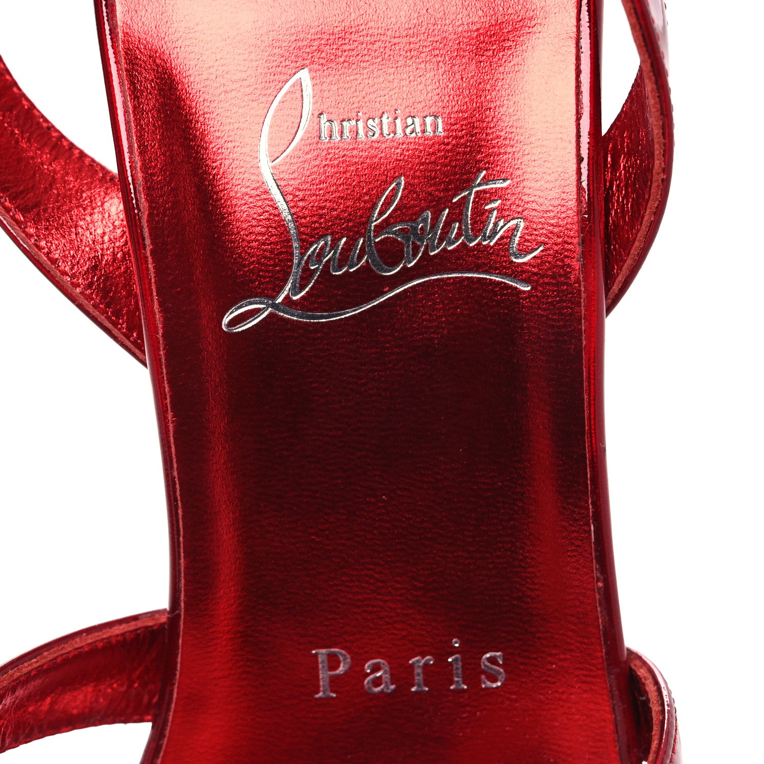 Christian Louboutin Metallic Patent Psychic Emilie 100 Slingback Sandals 39 Loubi 9 of 11