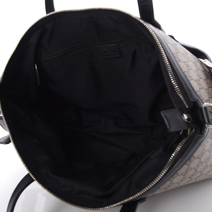 Gucci GG Supreme Monogram Web Medium Zippered Tote Beige Black 6 of 8