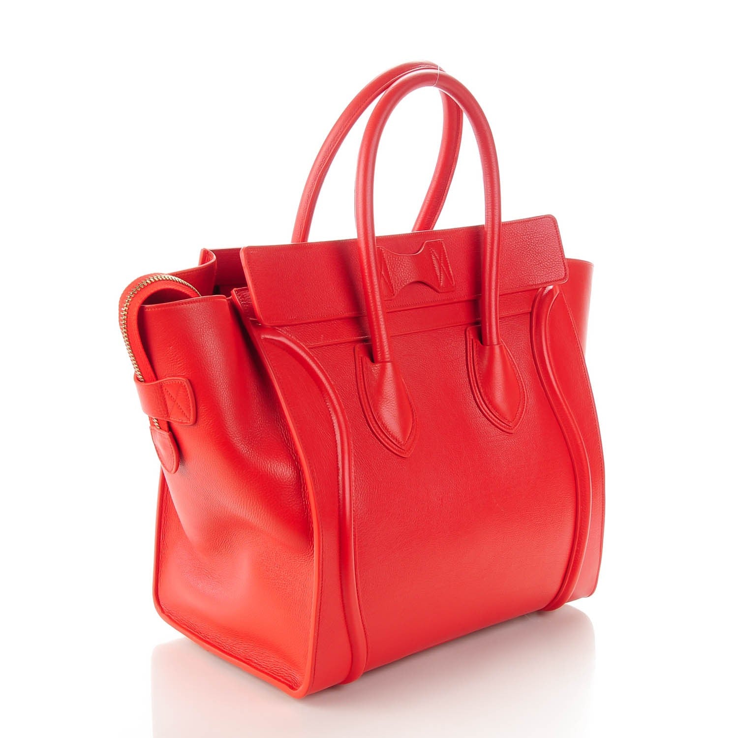 Celine Baby Calfskin Mini Luggage Vermillion 3 of 7
