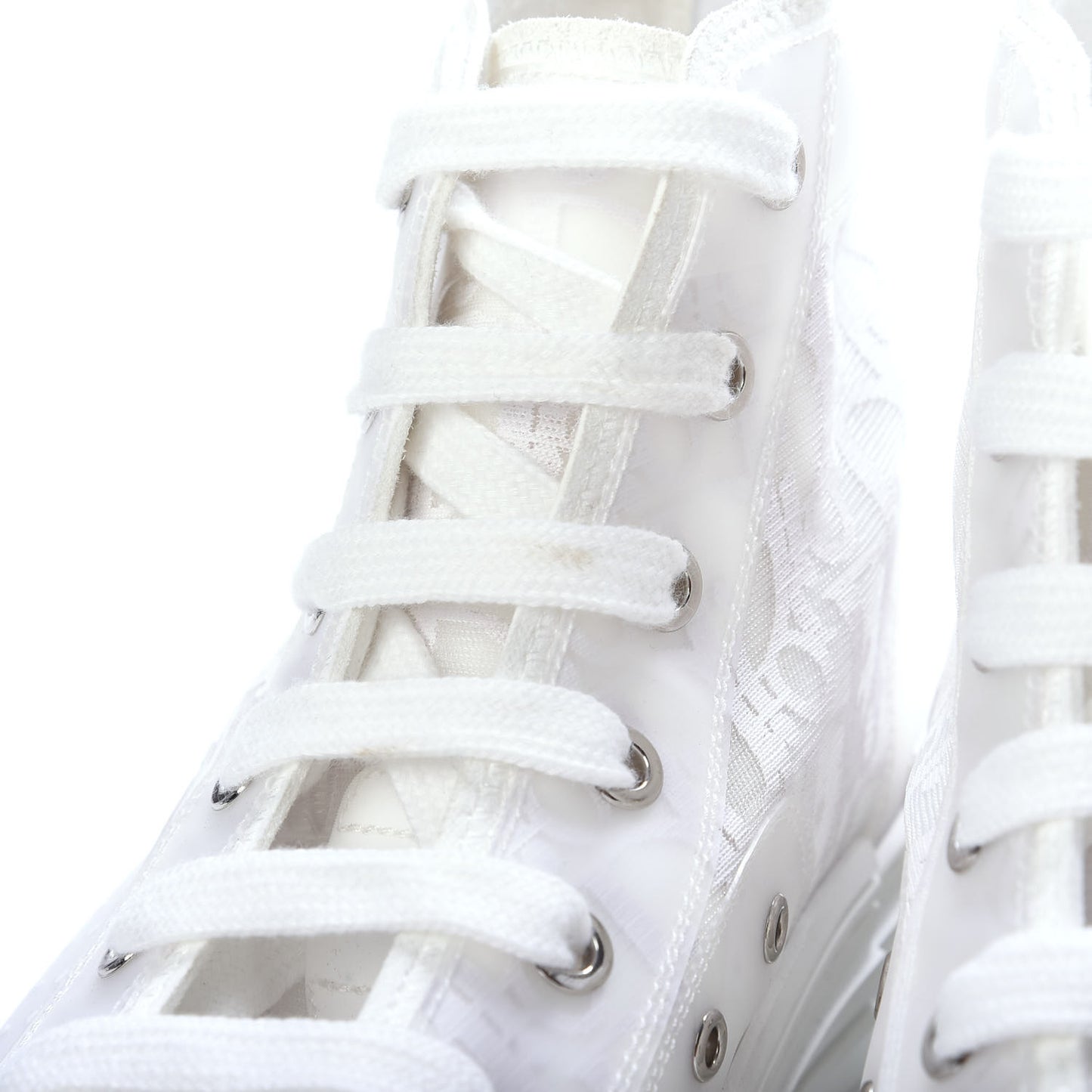 Technical Canvas Oblique Mens B23 High Top Sneakers 40 White