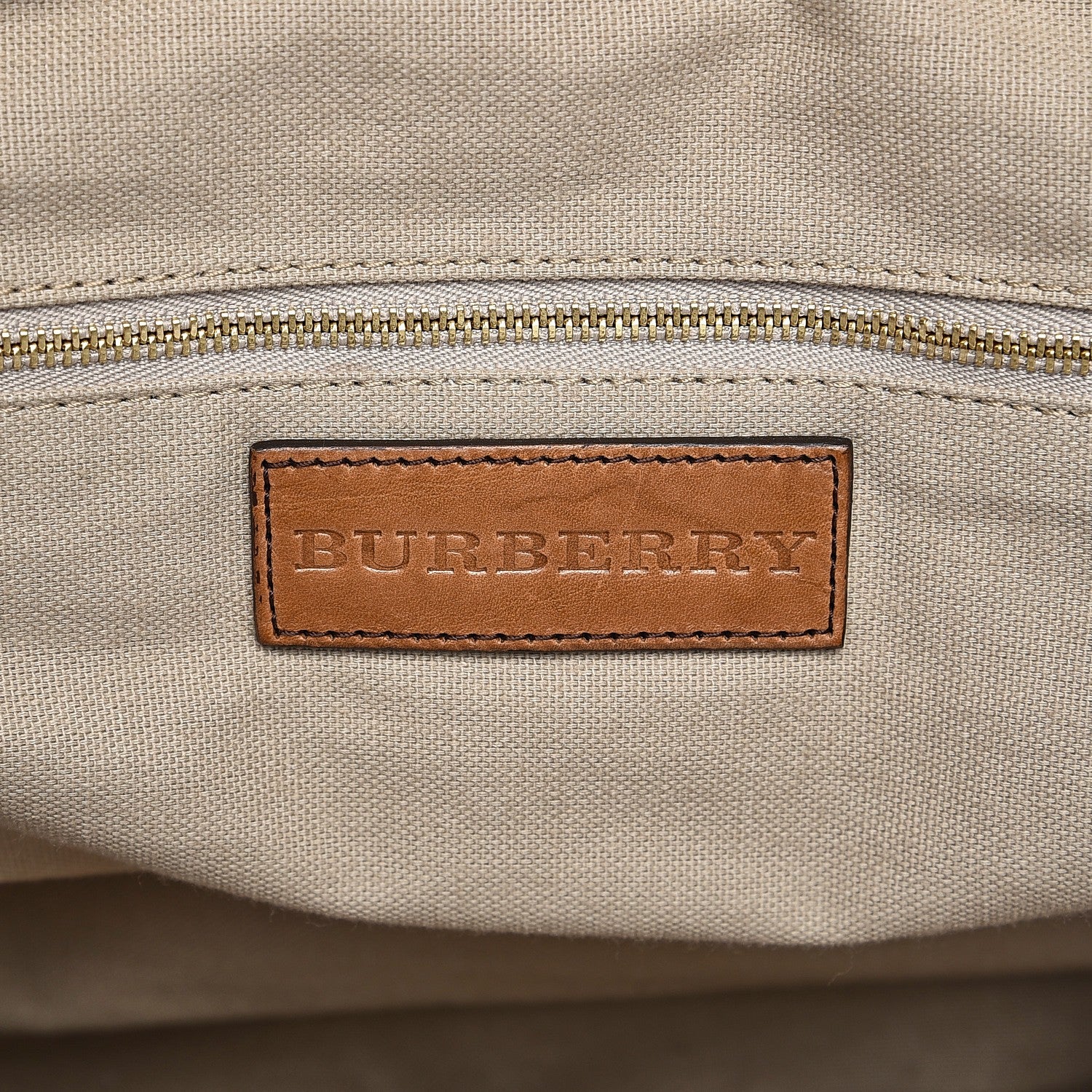 Burberry Vintage Leather House Check Tote Saddle Brown 7 of 19