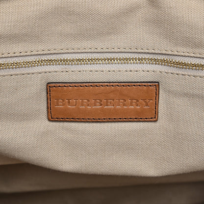 Burberry Vintage Leather House Check Tote Saddle Brown 7 of 19