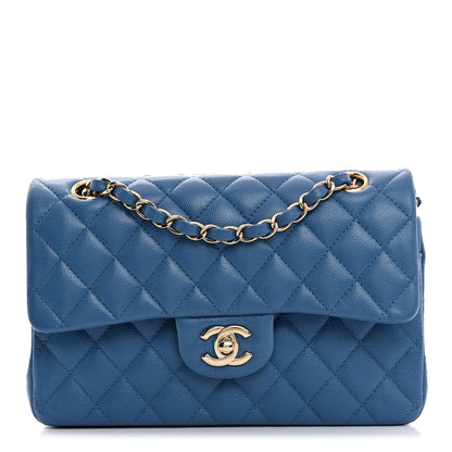 Chanel Caviar Quilted Small Double Flap Blue 1 of 10