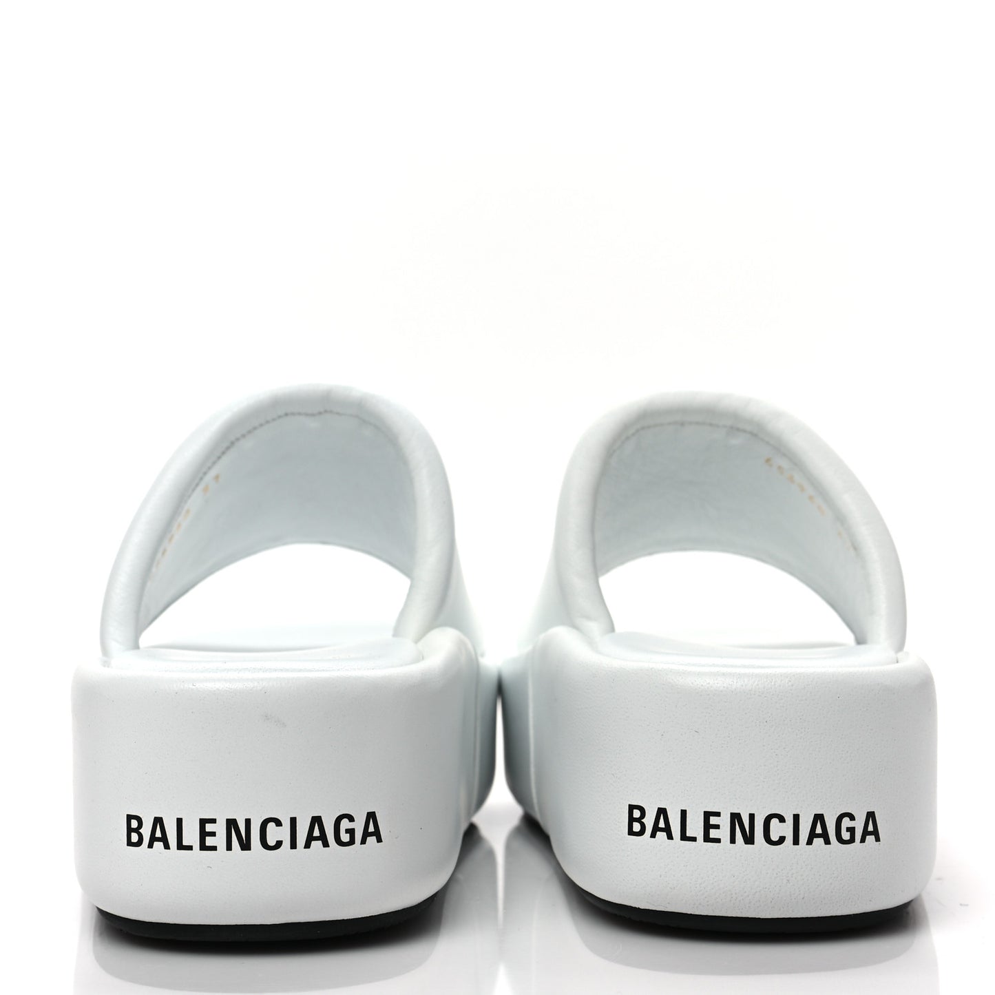 Smooth Nappa Logo Rise Platform Sandals 37 White Black