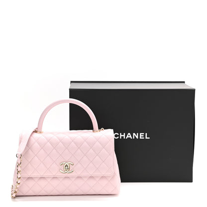 Chanel Caviar Quilted Small Coco Handle Flap Light Pink 11 of 11