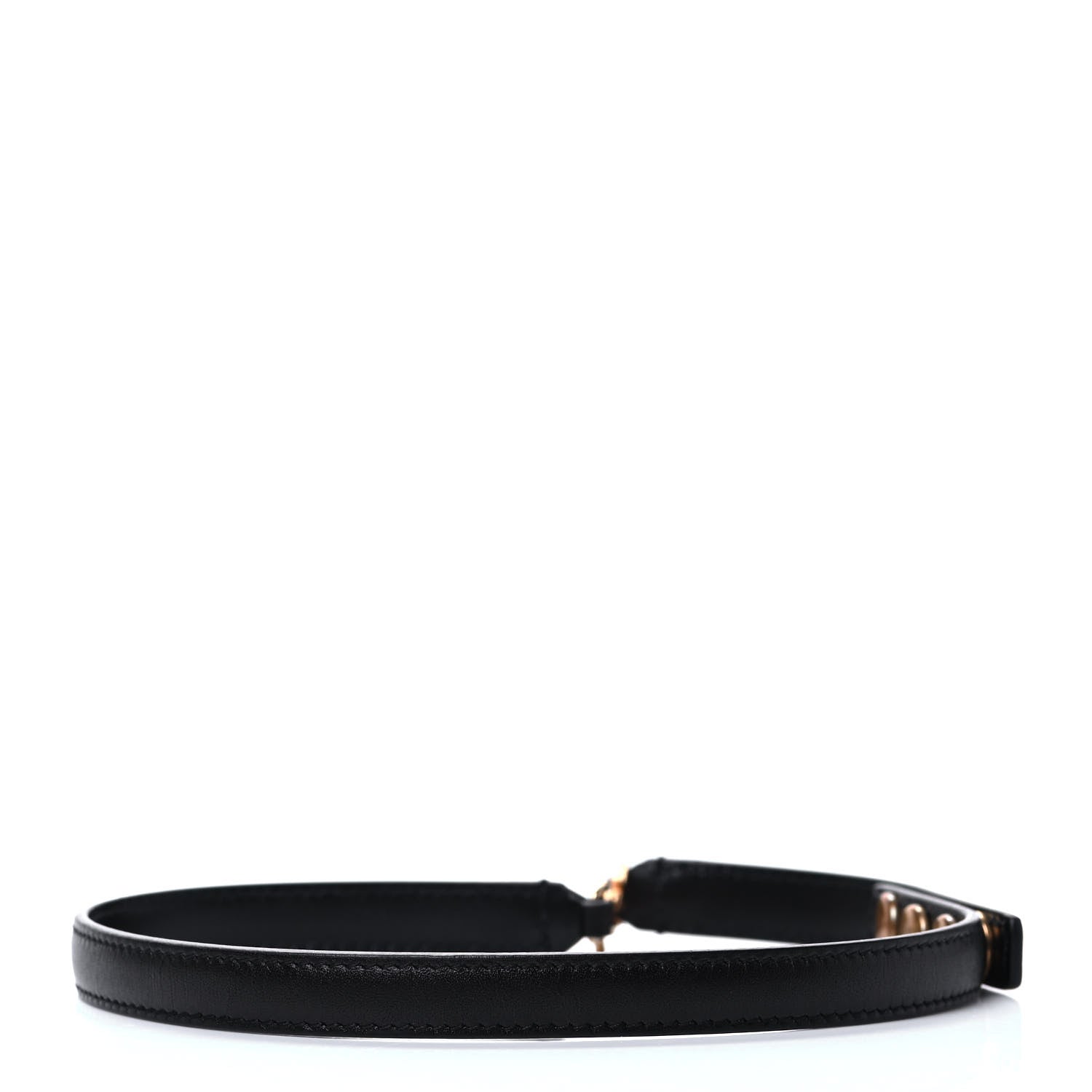 Saint Laurent Calfskin Adjustable Double Wrap Bracelet Black 4 of 5
