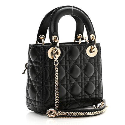 Christian Dior Lambskin Cannage Mini Lady Dior Black 3 of 11