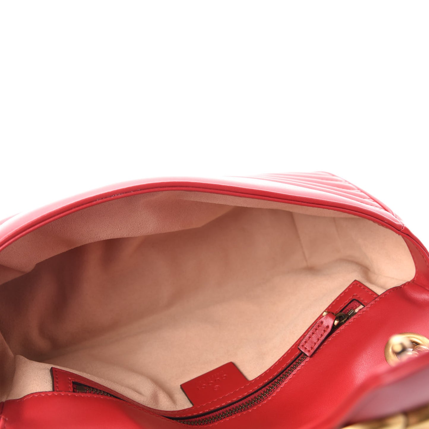Calfskin Matelasse Small GG Marmont Shoulder Bag Hibiscus Red