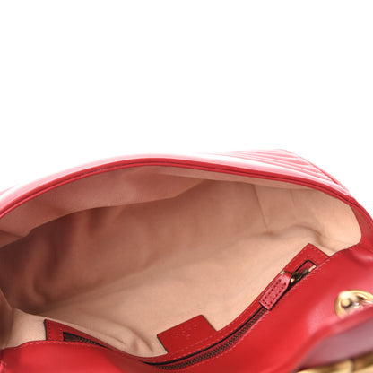Gucci Calfskin Matelasse Small GG Marmont Shoulder Bag Hibiscus Red 5 of 10