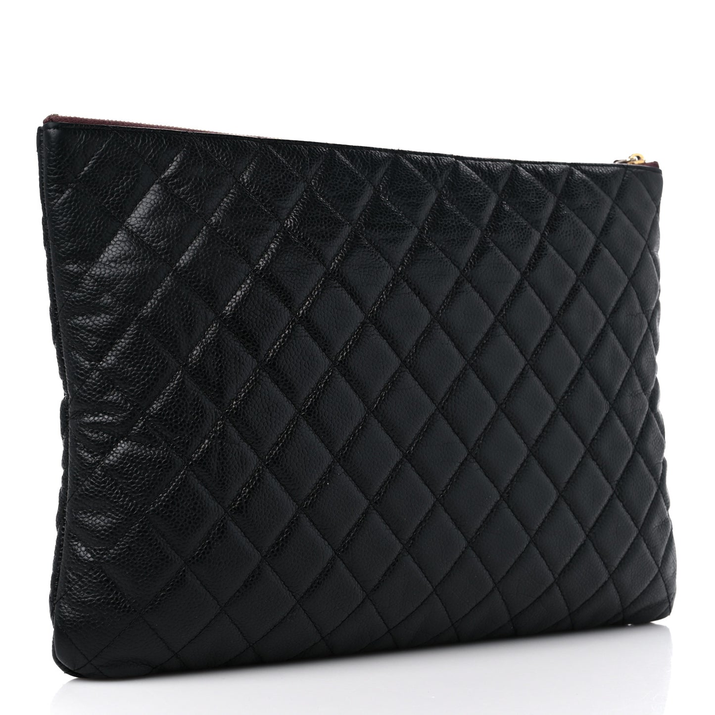 Caviar Quilted Large Cosmetic Case Black