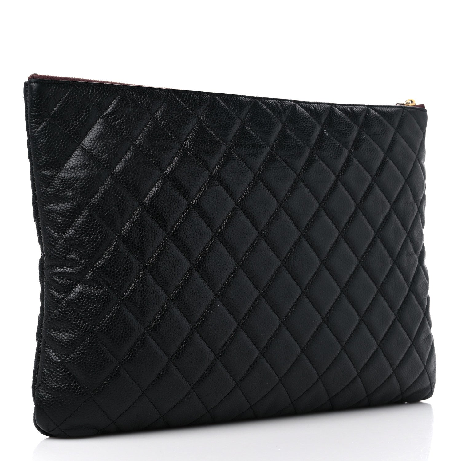 Chanel Caviar Quilted Large Cosmetic Case Black 3 of 9