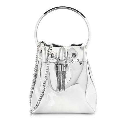 Jimmy Choo Metallic Patent Bon Bon Bag Silver 1 of 8