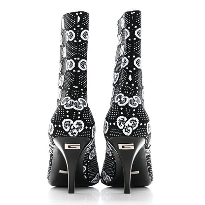 Gucci Technical Jersey Knit GG Monogram Square G 75mm Ankle Boots 39 Black Great White 4 of 9