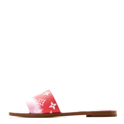 Louis Vuitton Monogram Escale Lock It Flat Mule 37.5 Rouge 1 of 11