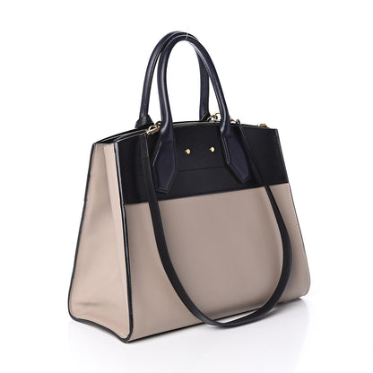 Louis Vuitton Calfskin City Steamer MM Gris Black 2 of 8