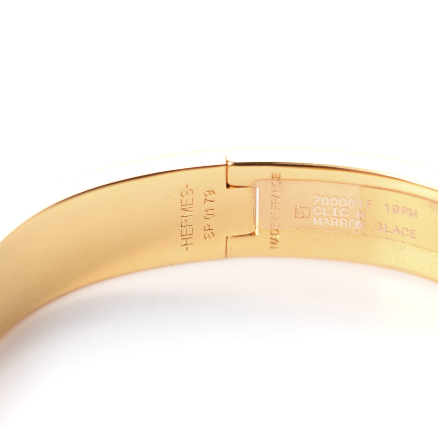Enamel Narrow Clic Clac H Bracelet PM Marron Glace